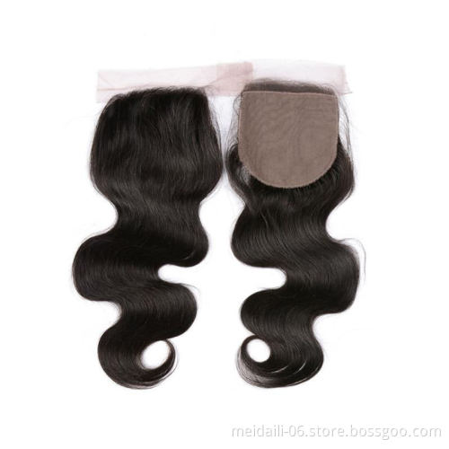 Cheap Hair Product Virgin Brazilian Hair 4*4 Body Wave Lace Closure For Black Women